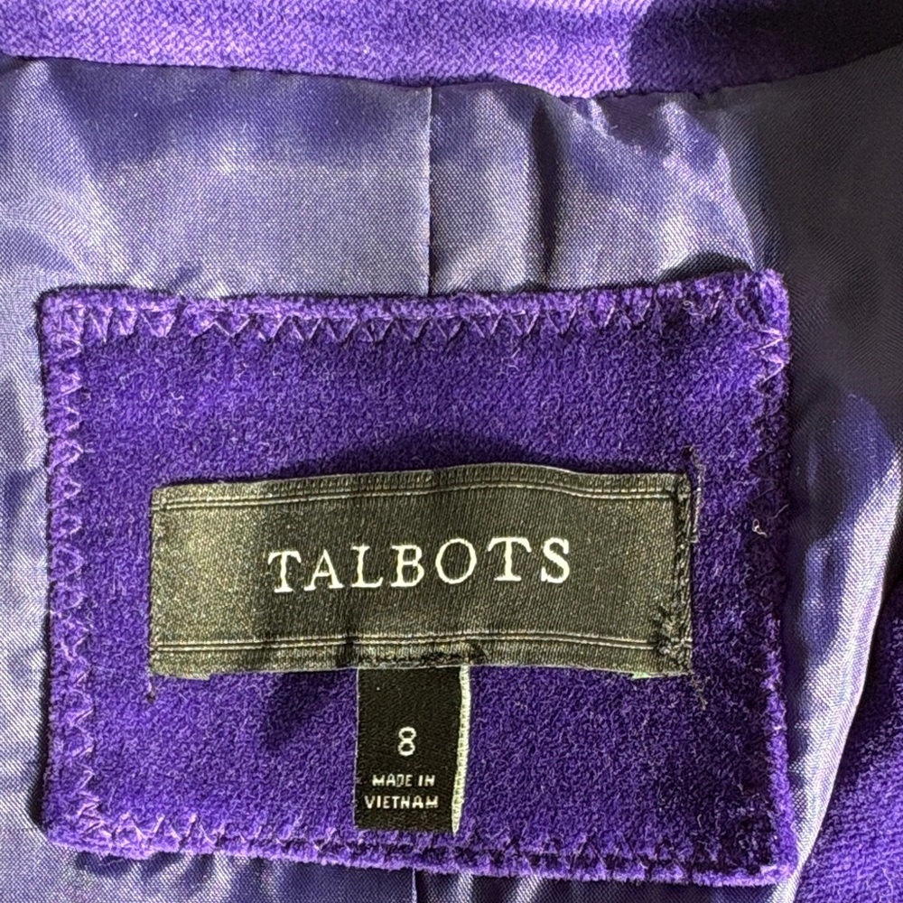 Talbots Deep Purple Velvet Blazer Jacket - Picture 2 of 4